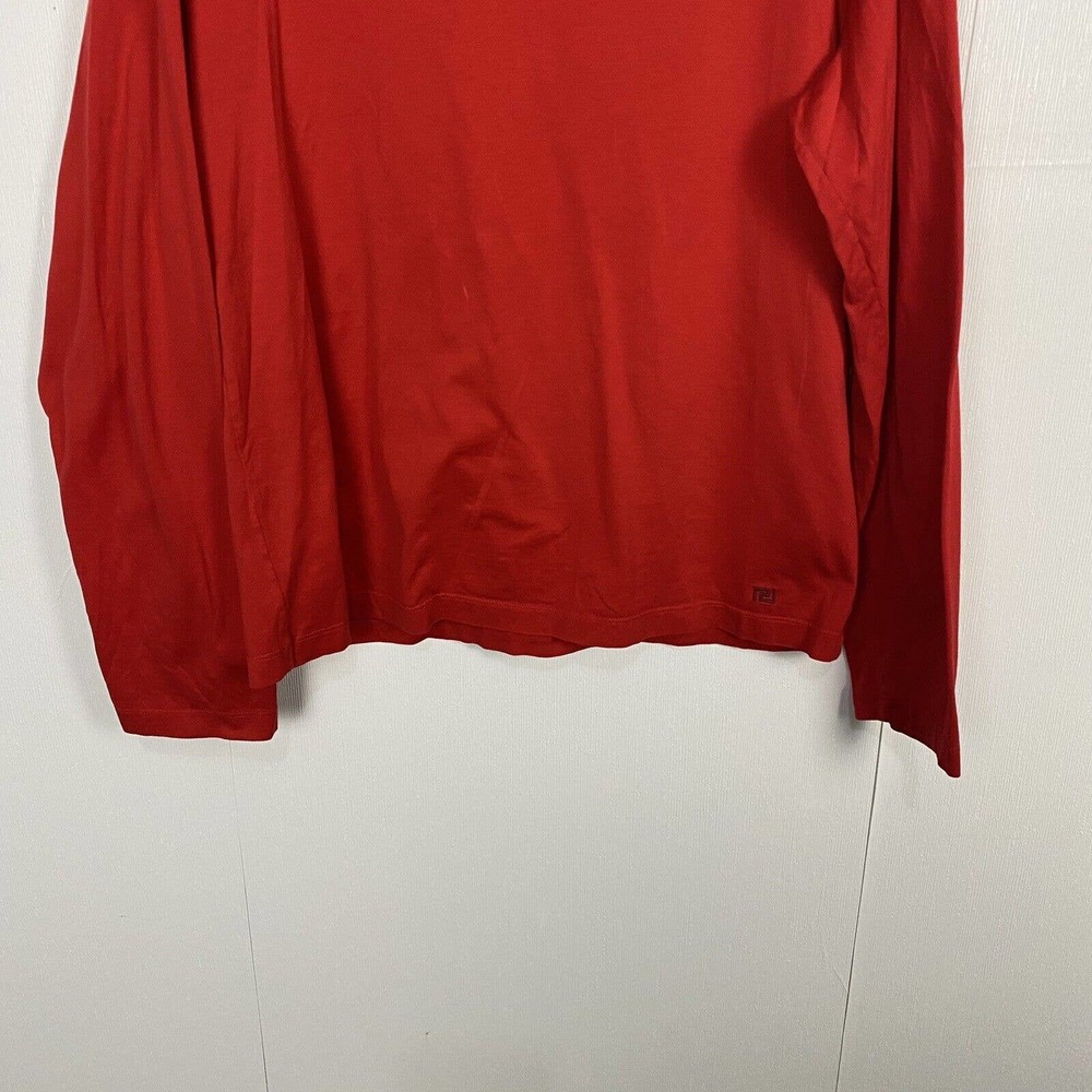 Versace Women’s Red V Neck Long Sleeve Cotton T-Shirt Size 3XL. - Picture 3 of 13